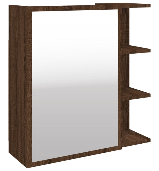 Bad-Spiegelschrank Braun Eiche 62,5x20,5x64 cm Holzwerkstoff