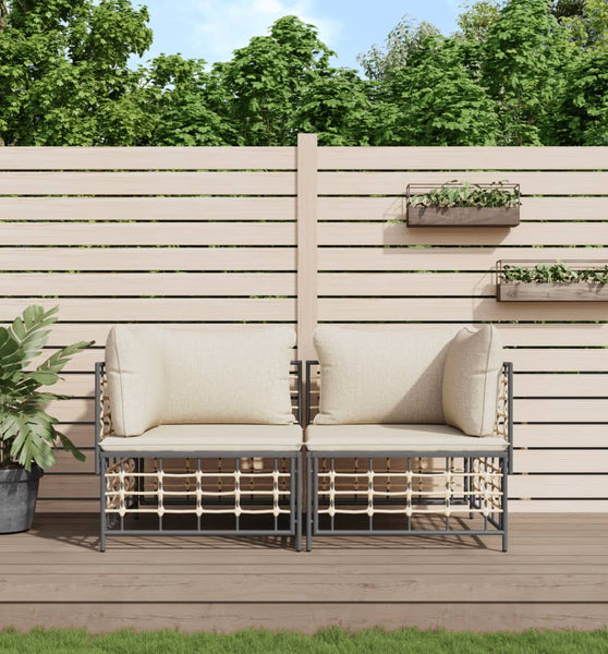 Ecksofas mit Kissen 2 Stk. Modular Poly Rattan