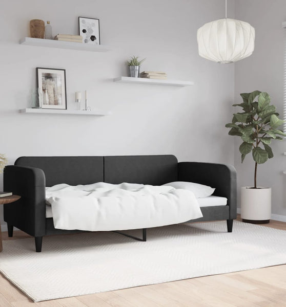Tagesbett Schwarz 90x190 cm Stoff