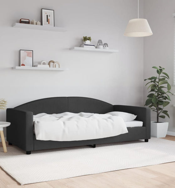Tagesbett Schwarz 90x190 cm Stoff