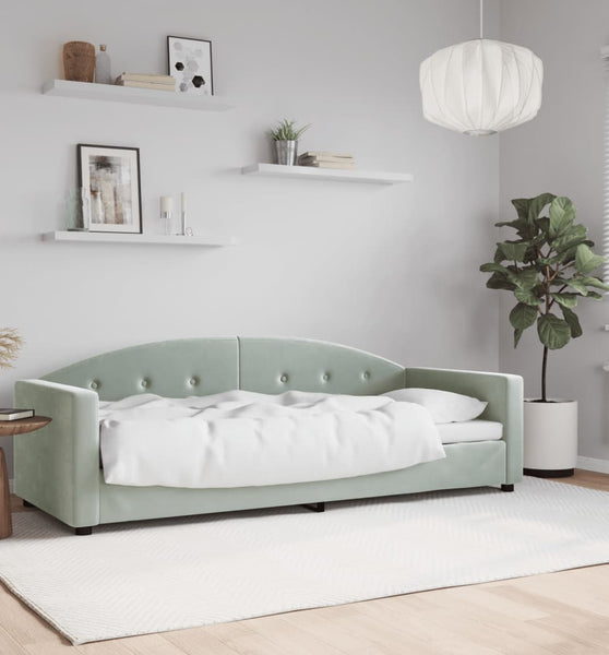 Tagesbett Hellgrau 80x200 cm Samt