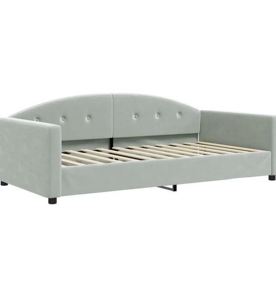 Tagesbett Hellgrau 100x200 cm Samt