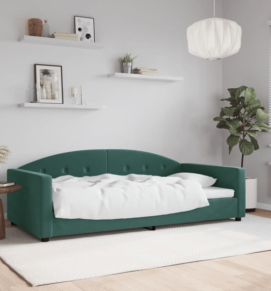 Tagesbett Dunkelgrün 100x200 cm Samt