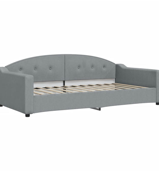 Tagesbett Hellgrau 100x200 cm Stoff