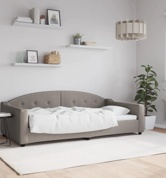 Tagesbett Taupe 100x200 cm Stoff