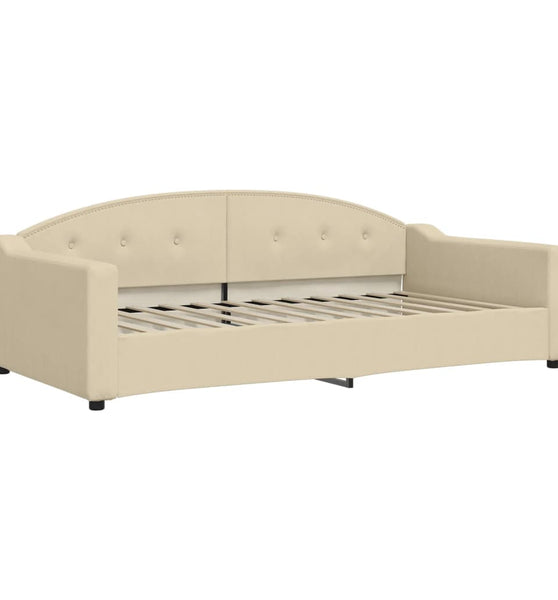 Tagesbett Creme 100x200 cm Stoff