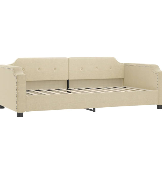 Tagesbett Creme 90x200 cm Stoff