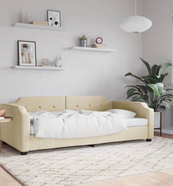 Tagesbett Creme 90x200 cm Stoff