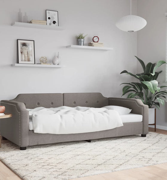 Tagesbett Taupe 100x200 cm Stoff