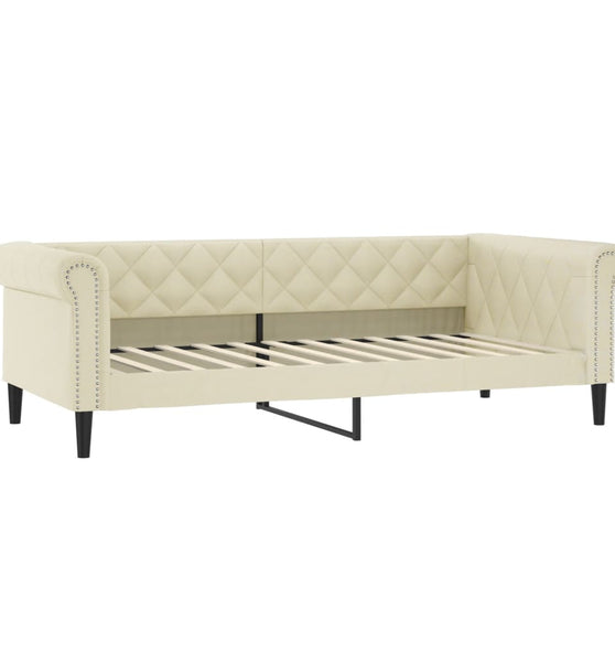 Tagesbett Creme 100x200 cm Kunstleder