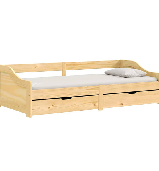 Tagesbett mit 2 Schubladen IRUN 90x200 cm Massivholz Kiefer