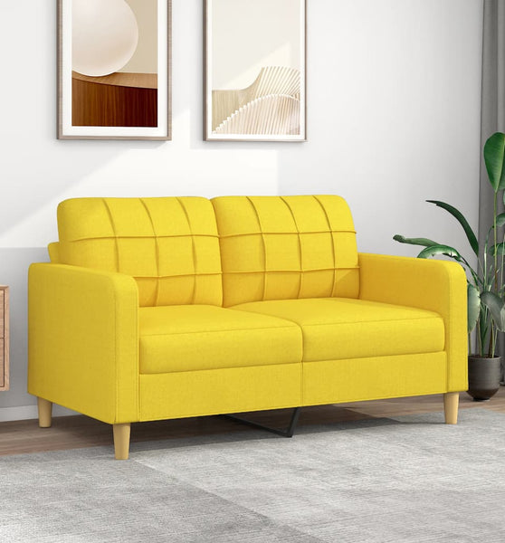 2-Sitzer-Sofa Hellgelb 140 cm Stoff