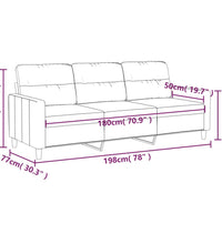 3-Sitzer-Sofa Braun 180 cm Stoff