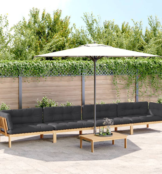 5-tlg. Garten-Sofagarnitur aus Paletten mit Kissen Akazienholz