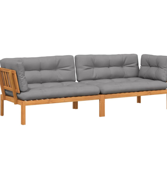 Garten-Ecksofas aus Paletten mit Kissen 2 Stk Massivholz Akazie