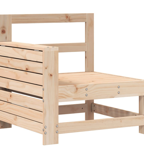 Gartensofa mit Armlehne und Beistelltisch Massivholz Kiefer