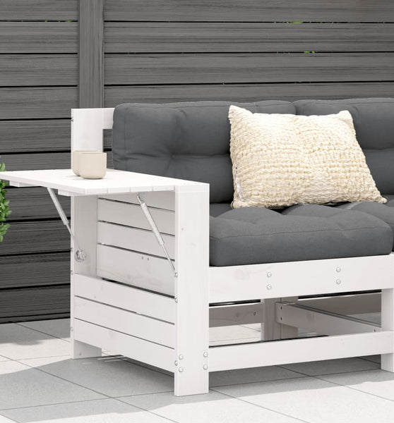 Gartensofa mit Armlehne und Beistelltisch Massivholz Kiefer