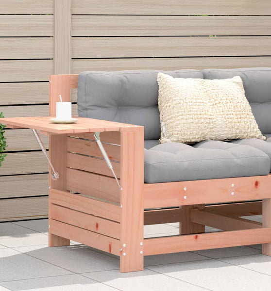 Gartensofa mit Armlehne und Beistelltisch Massivholz Douglasie