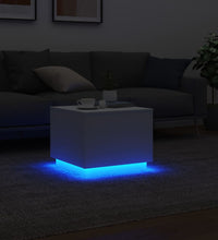 Couchtisch mit LED-Leuchten Weiß 50x50x40 cm
