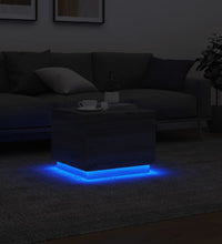 Couchtisch mit LED-Leuchten Grau Sonoma 50x50x40 cm