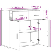 Sideboard Grau Sonoma 79x38x80 cm Holzwerkstoff