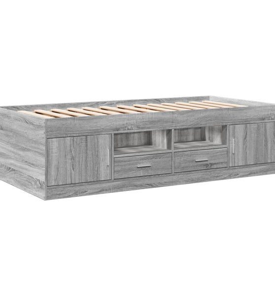 Tagesbett mit Schubladen ohne Matratze Grau Sonoma 100x200 cm