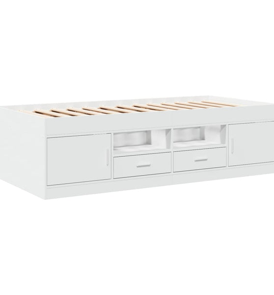 Tagesbett mit Schubladen ohne Matratze Weiß 75x190 cm