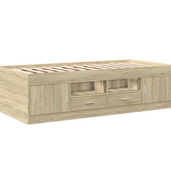 Tagesbett mit Schubladen ohne Matratze Sonoma-Eiche 75x190 cm