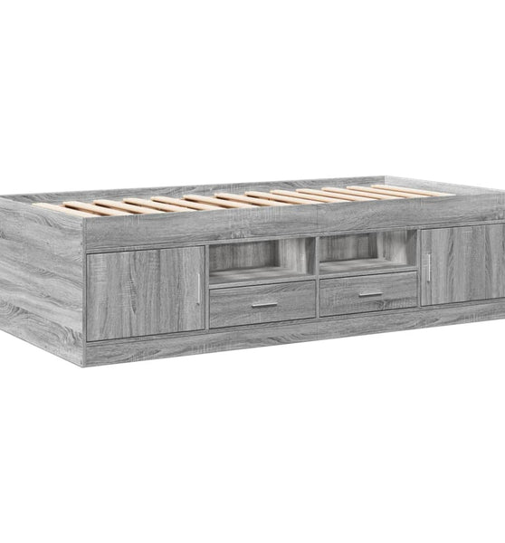 Tagesbett mit Schubladen ohne Matratze Grau Sonoma 75x190 cm
