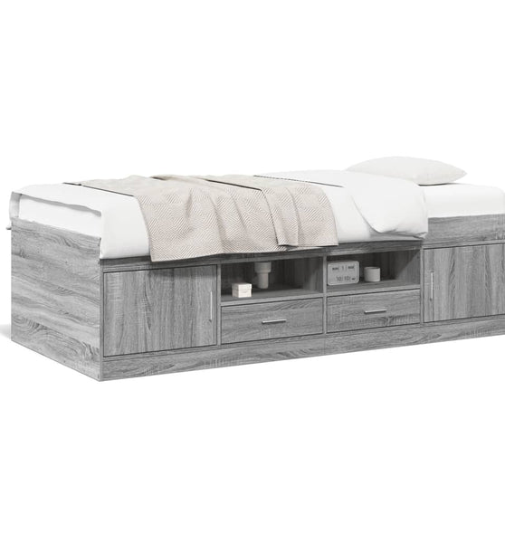 Tagesbett mit Schubladen ohne Matratze Grau Sonoma 75x190 cm