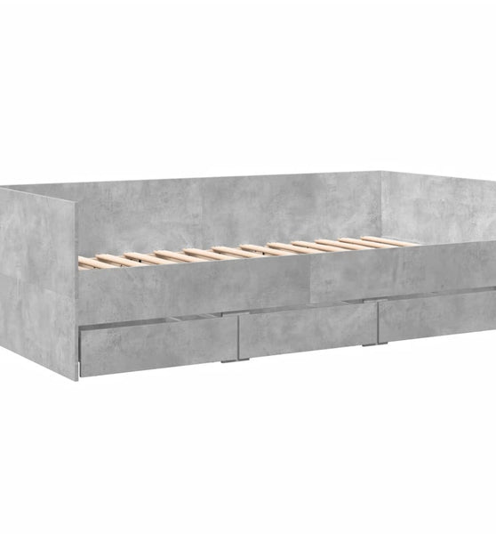 Tagesbett mit Schubladen ohne Matratze Betongrau 100x200 cm