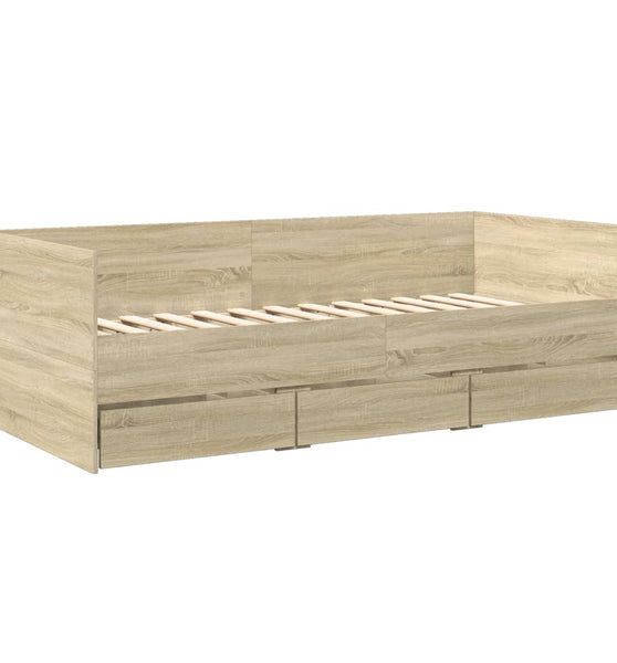 Tagesbett mit Schubladen ohne Matratze Sonoma-Eiche 90x200 cm