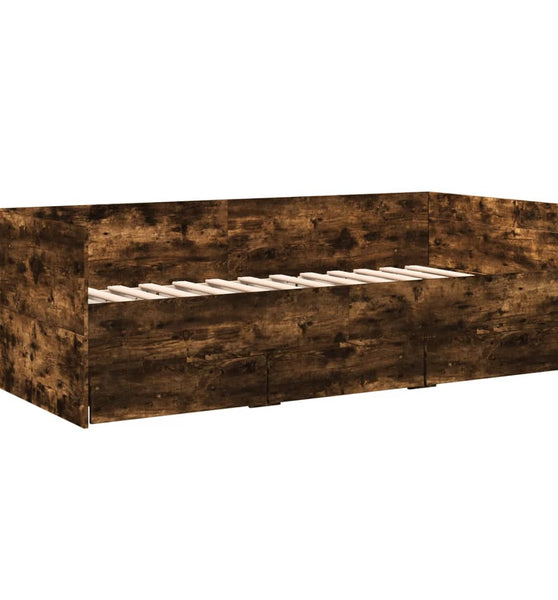 Tagesbett mit Schubladen ohne Matratze Räuchereiche 90x190 cm