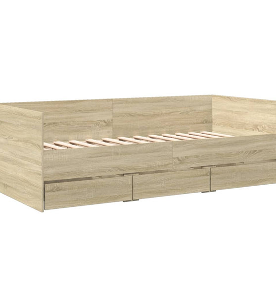 Tagesbett mit Schubladen ohne Matratze Sonoma-Eiche 75x190 cm