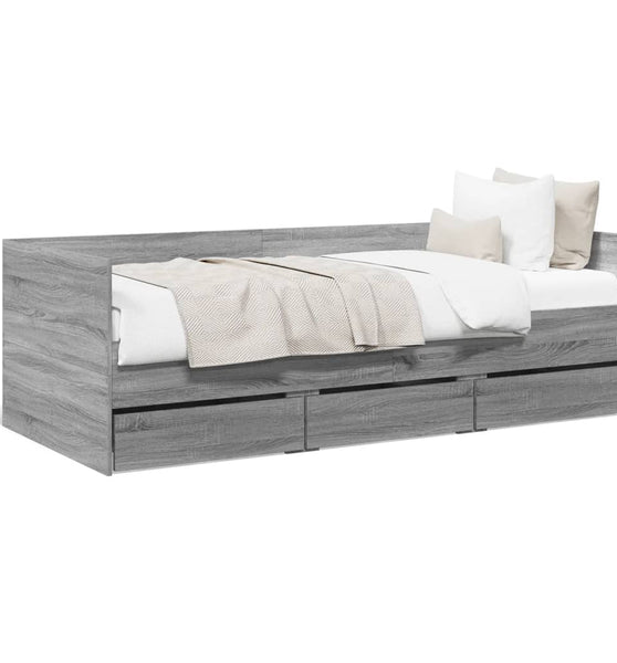 Tagesbett mit Schubladen ohne Matratze Grau Sonoma 75x190 cm