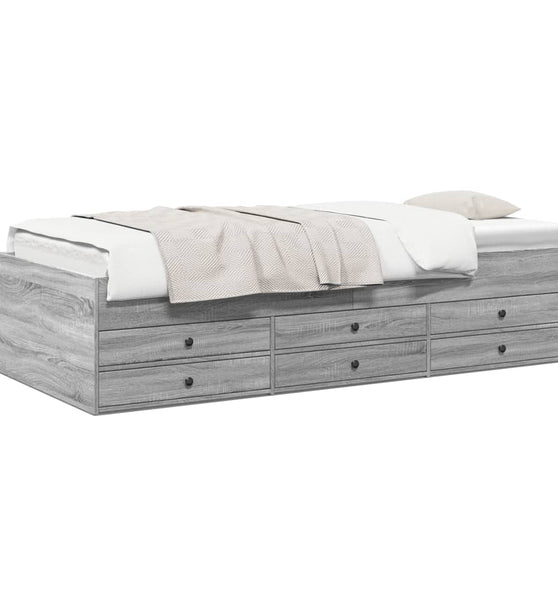 Tagesbett mit Schubladen ohne Matratze Grau Sonoma 100x200 cm