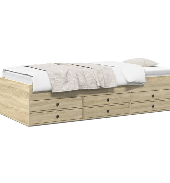 Tagesbett mit Schubladen ohne Matratze Sonoma-Eiche 90x200 cm