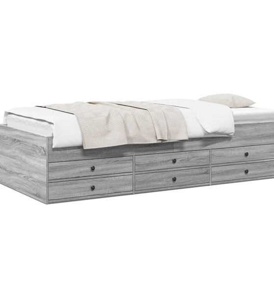 Tagesbett mit Schubladen ohne Matratze Grau Sonoma 90x190 cm