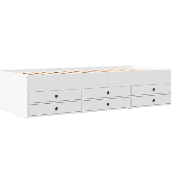 Tagesbett mit Schubladen ohne Matratze Weiß 75x190 cm