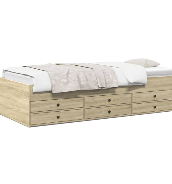 Tagesbett mit Schubladen ohne Matratze Sonoma-Eiche 75x190 cm