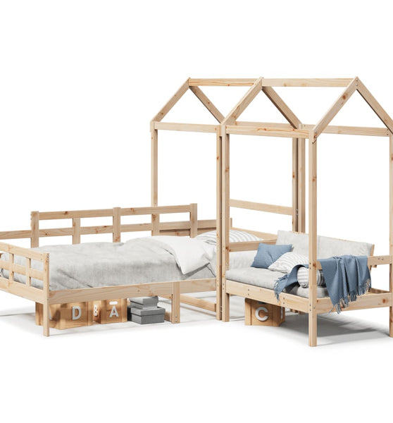 Tagesbett und Bank mit Dach 90x200 cm Kiefernholz