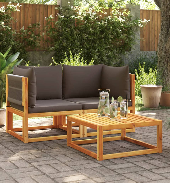 Garten-Ecksofas mit Kissen 2 Stk. Massivholz Akazie