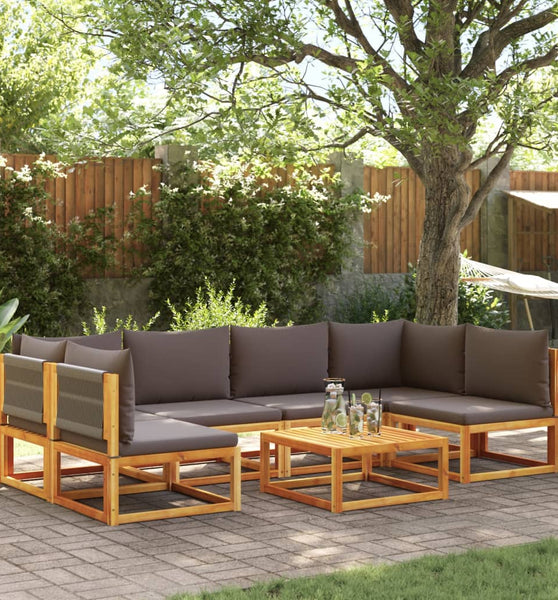 7-tlg. Garten-Sofagarnitur mit Kissen Massivholz Akazie