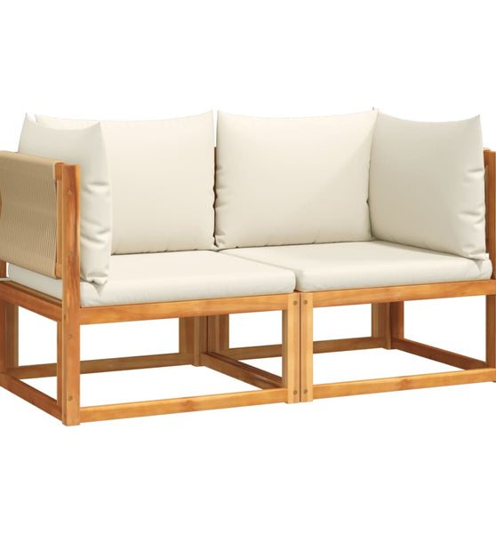 Garten-Ecksofas mit Kissen 2 Stk. Massivholz Akazie