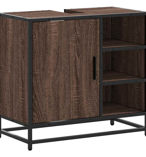 Waschbeckenunterschrank Braun Eichen-Optik 65x33x60 cm