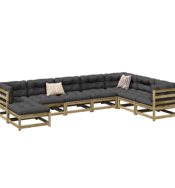 8-tlg. Garten-Sofagarnitur Kiefernholz Imprägniert