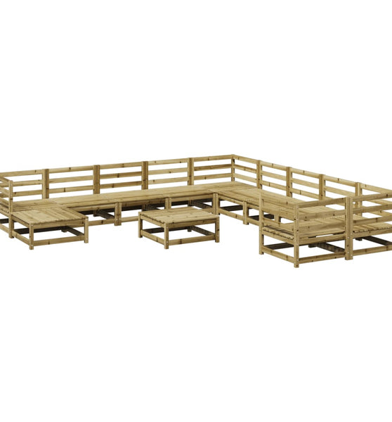 12-tlg. Garten-Sofagarnitur Kiefernholz Imprägniert