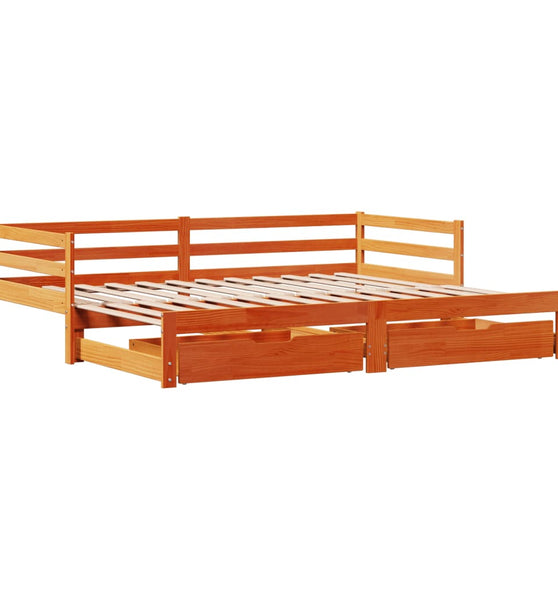 Tagesbett Ausziehbar mit Schubladen 90x190 cm Massivholz Kiefer