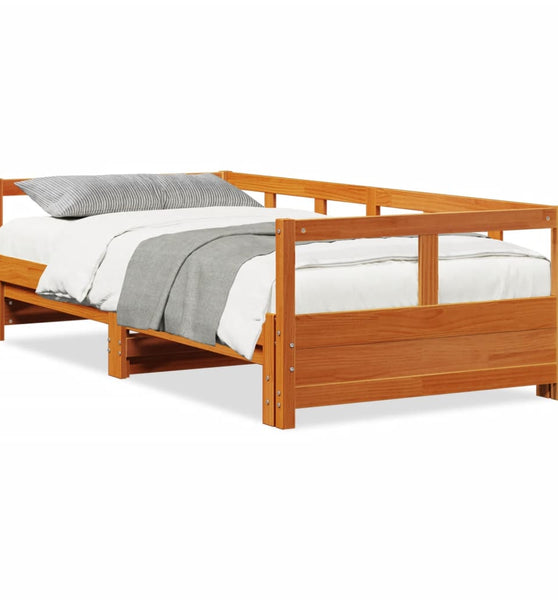 Tagesbett ohne Matratze Wachsbraun 90x200 cm Massivholz Kiefer