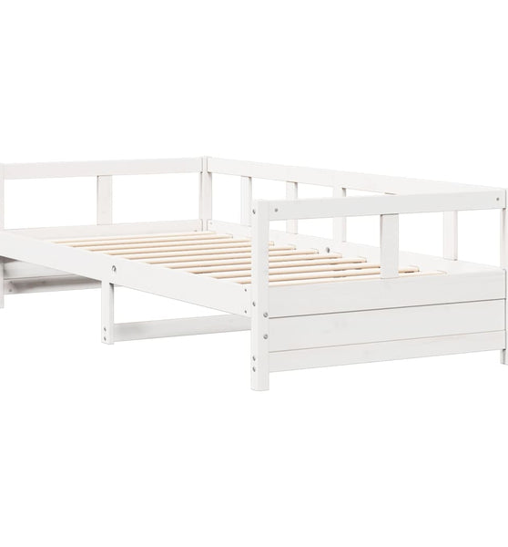 Tagesbett ohne Matratze Weiß 80x200 cm Massivholz Kiefer